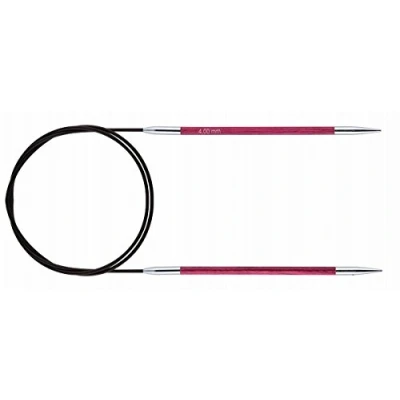 Image of KnitPro KP29095 Royale: Knitting Pins: Circular: Fixed: 80cm x 4.00mm, Birchwood, brass, Multi Colour, 4mm