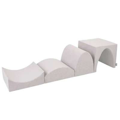 Image of KiddyMoon Foam Playground Hill/Tunnel/Ramp L/Halfshaf L PPZ 234, Light Grey,Multi Size