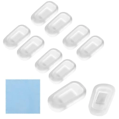 Image of HiCycle2 Eyeglasses Nose Pads, Upgraded Soft Silicone Eyeglass Pad Covers 5 Pairs with Clean Cloth