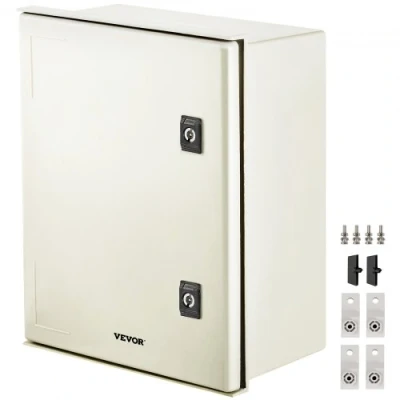Image of VEVOR NEMA Steel Enclosure, 16 x 12 8&#039;&#039; 4X Fiberglass Electrical Box, IP66 Waterproof &amp; Dustproof, Outdoor/Indoor Junction with Mounting Plate(40 30 20 cm)