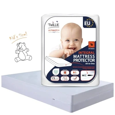 Image of Twillie Integral Mattress Cover 80x160x15 cm Waterproof Anti bedbug Oeko TEX® AEGIS® treatment Dust Mite, Bacterial Protector Made in EU