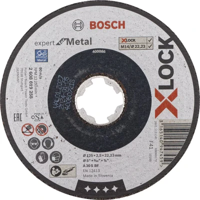 Image of Bosch Professional Straight Cutting Disc Expert (for Metal, X LOCK, Diameter 125 mm, Bore Diameter: 22.23 Thickness: 2.5 mm)
