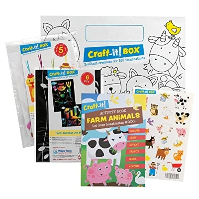 Image of Baker Ross CBS020 Farm Craft it! Box Creative Arts and Crafts Activities for Kids