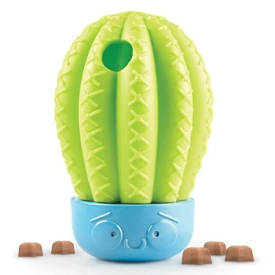 Image of Brightkins Cactus Surprise! Treat Dispenser Puzzle for Pets, Interactive Dog Toys, Dispenser, Slow Feeding Game, 2 pieces