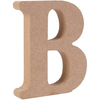 Image of Wooden MDF Letter B Size 13cm Tall Free Standing Letters for Arts &amp; Crafts Personalized Name Decor