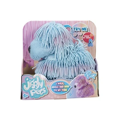 Image of Jiggly pets Pearlescent puppy Blue Interactive Electronic toy with sounds music and movement Animal Toys Walking