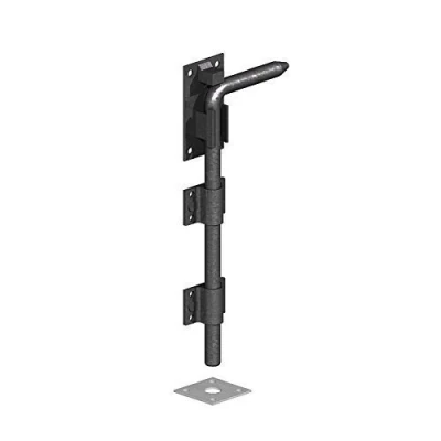 Image of Wyre Direct Black Heavy Duty Gate Drop Bolts for Wooden Gates, Garage Locks Bolt, Door Security Driveway Gates or Stable, 600mm (24&quot;)