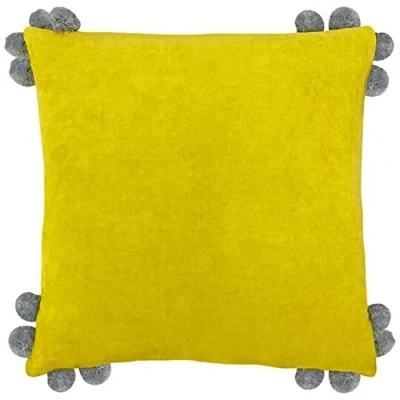Image of furn. Hoola Cushion Cover, Cotton, Yellow/Grey