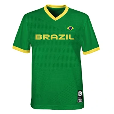 Image of Official 2023 Women&#039;s Football World Cup Kids Team Shirt, Brazil, Green, 7 Years