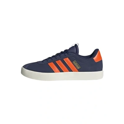 Image of adidas Men&#039;s VL Court 3.0 Shoes, Dark Blue/Impact Orange/Gold met, 9 UK