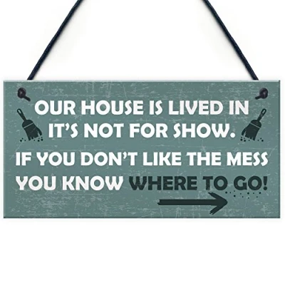 Image of RED OCEAN House Novelty Hanging Plaque For Door Shabby Chic Wall Sign Funny Friendship Gift Women