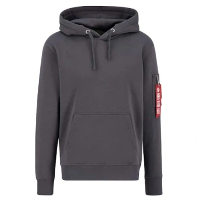 Image of Alpha Industries Men&#039;s Air Force Hoody Hooded Sweat Sweatshirt, Vintage Grey, S