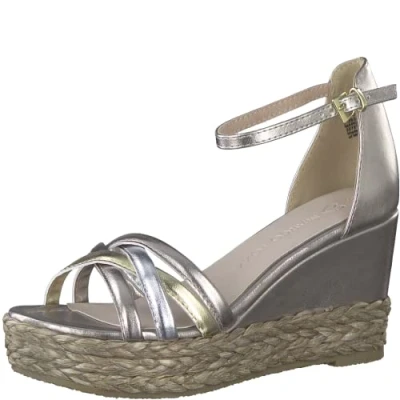 Image of MARCO TOZZI Women&#039; 2 28348 20 Wedge Sandal, Rose Met Comb, 6 UK