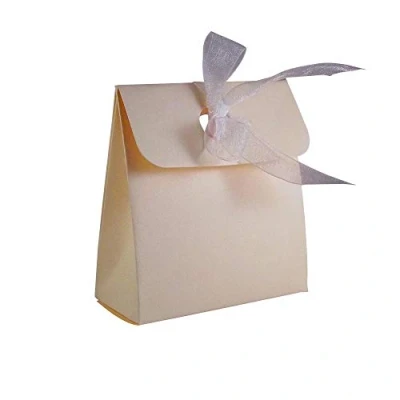 Image of 70 x Cream Box Bag Wedding Favour Boxes