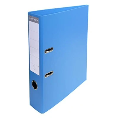 Image of Exacompta Ref 53742E Prem&#039;Touch PVC Lever Arch File 320 x 290mm in Size, 2 Rings, Can Hold A4 Documents, 70mm Spine, 75mm FSC Certified Blue Cover