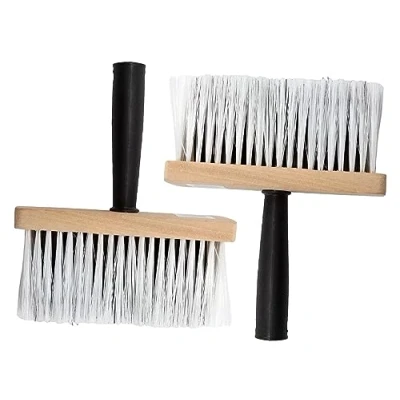 Image of 2 Pack Masonry Brush 6&quot; Wall and Paste Fence Paint for Stains, Varnishes, Painting Wood, More, Home Garden DIY, Effective Coverage, Comfortable Soft Grip Handle