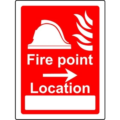 Image of Fire alarm call point right arrow Safety sign Self adhesive sticker 200mm x 150mm