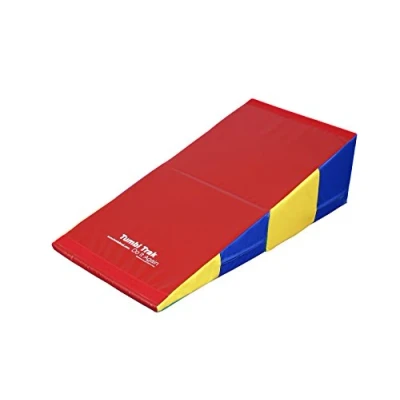 Image of Tumbl Trak Gymnastics Folding Wedge Incline Cheese Mat, Small, Primary Rainbow, 60 cm x 122 36