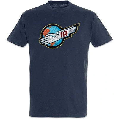 Image of jargon Thunderbirds Ir Logo T Shirt Gerry Anderson Sylvia International Rescue Navy Blue L