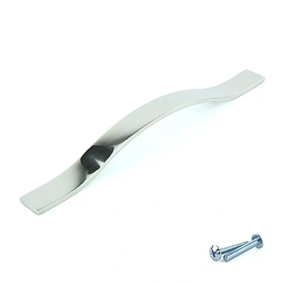 Image of M4TEC Bow Kitchen Cabinet Door Handles Cupboards Drawers Bedroom Furniture Pull Handle Matt Nickel. L8 Series: 128 mm