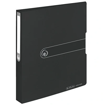 Image of Herlitz 11205754 Ring Binder A4 (PP, 2 Combination Mechanism, 3.8 cm Spine, 25 mm Filling Height) Opaque Black