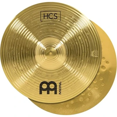 Image of Meinl Cymbals HCS Hihat 13 inch (Video) for Drum Set (33,02cm) Pair Traditional Finish Brass, Made In Germany (HCS13H)