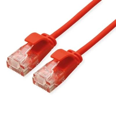 Image of ROLINE GREEN UTP Patch Cable Cat.6A (Class EA), halogen free, slim, red, 1 m