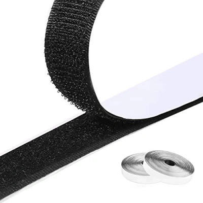Image of Adhesive Hook and Loop Tape,8M double sided Sticky Tape heavy duty Self Backing Fastening for Home,kitchen,office(20mm wide,Black)