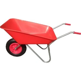 Image of WHEELBARROW 85 LITRE RED PLASTIC PAN MADE IN UK