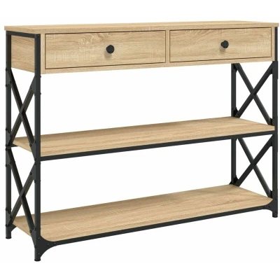 Image of vidaXL Console Table Sonoma Oak 100x28x75 cm Engineered Wood
