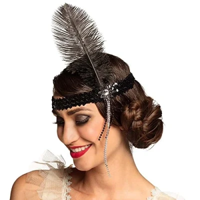 Image of Boland 10102276 Gangster Charleston 00620 Feathered Band Black, One Size