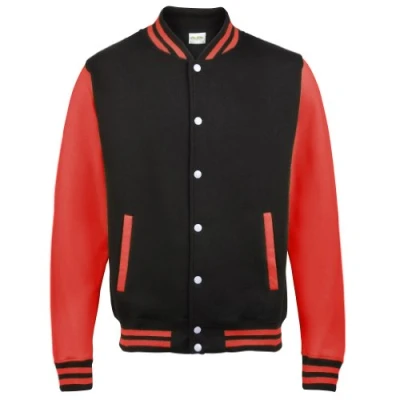 Image of AWDis Varsity Jacket JH043 (M, Jet Black/ Fire Red)
