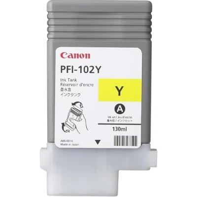 Image of Genuine Yellow Canon PFI 102Y Ink Cartridge (0898B001AA)