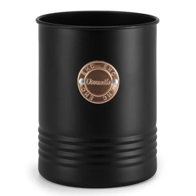 Image of EHC Utensil Holder for Kitchen,Utensil Organiser, Cutlery Stand, Rack Kitchen Holder, 15 x 12.5 cm, 1L Black