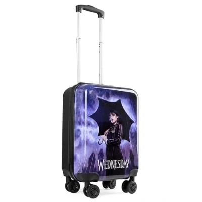 Image of Wednesday Kids Suitcase with Wheels Luggage Bag Girls Carry On Travel Adjustable Handle 49 x 33 22