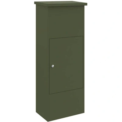 Image of vidaXL Parcel Drop Box Olive green 44.5 x 29 110.5 cm Steel
