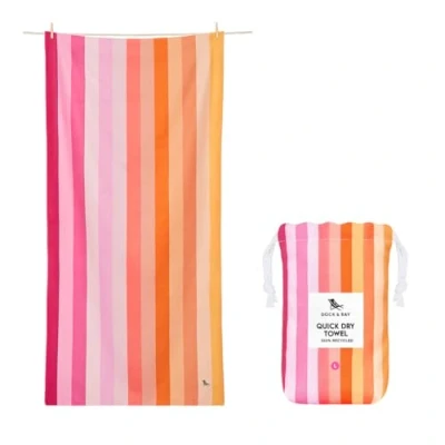 Image of Dock &amp; Bay Beach Towel Quick Dry, Sand Free Compact, Lightweight 100% Recycled Includes Bag Summer Miami Sorbet Extra Large (200x90cm, 78x35)