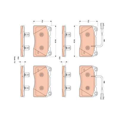 Image of 77365490 Brake pad set TRW GDB1888 incl. wear warning contact ALFA ROMEO: Giulietta Hatchback