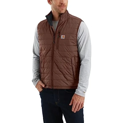 Image of Carhartt Men&#039;s Rain Defender Lightweight Insulated Vest, Chestnut, XL
