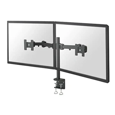Image of Newstar FPMA D960D Full Motion Dual Desk Mount (clamp) for two 10 27&quot; Monitor Screens, Height Adjustable Black