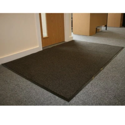Image of JVL Office Entrance Absorbent Barrier Door Mat, Black/Grey, 120 x 180 cm