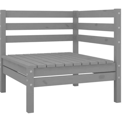 Image of vidaXL Garden Corner Sofa Grey Solid Wood Pine
