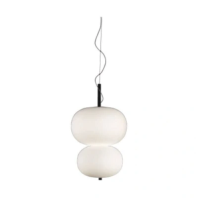 Image of Ilargi LED Globe Ceiling Pendant Dark Ash Matt White 1 10V Dimming 39.5cm 3195lm 2700K