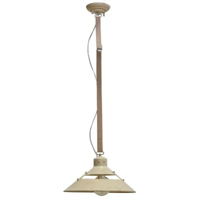 Image of Industrial Dome Ceiling Pendant 40W E27 Medium, Sand Metal, Beige Belt