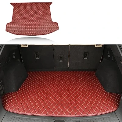 Image of Car Leather Boot Liner Mats for Audi TT(4 seast) 2015 mk3, Rear Trunk Carpet Protector Waterproof Anti Slip Mat Accessories,G/Wine Red