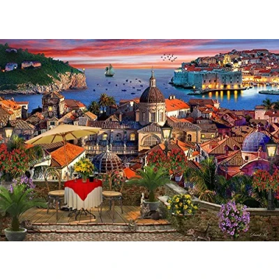 Image of Vermont Christmas Company Dubrovnik Jigsaw Puzzle 1000 Piece for Adults Randomly Shaped and Fully Interlocking Pieces
