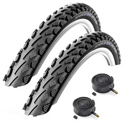 Image of Schwalbe Land Cruiser 26&quot; x 1.75 Mountain Bike Tyres with Schrader Tubes (Pair)
