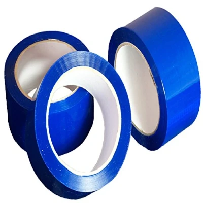 Image of 6 LARGE ROLLS OF BLUE COLOURED PACKAGING PARCEL TAPE 2 INCHES WIDE x 66 METRES PER ROLL 50mm 66m BOX SEALING PACKING MAILING POSTAL POSTAGE WAREHOUSE GENERAL TAPES SUPPLIES