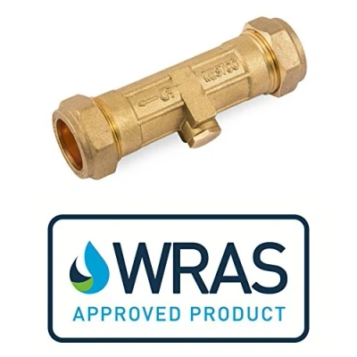 Image of 22mm DZR Double Check Valve WRAS Approved Compression Non Return