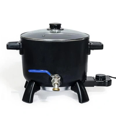 Image of Wax Melter for Candle Making, 6L Large Melting Pot with Spout Soy Soap Base Making Supplies Easy Pour &amp; Non Stick Temps UK Plug